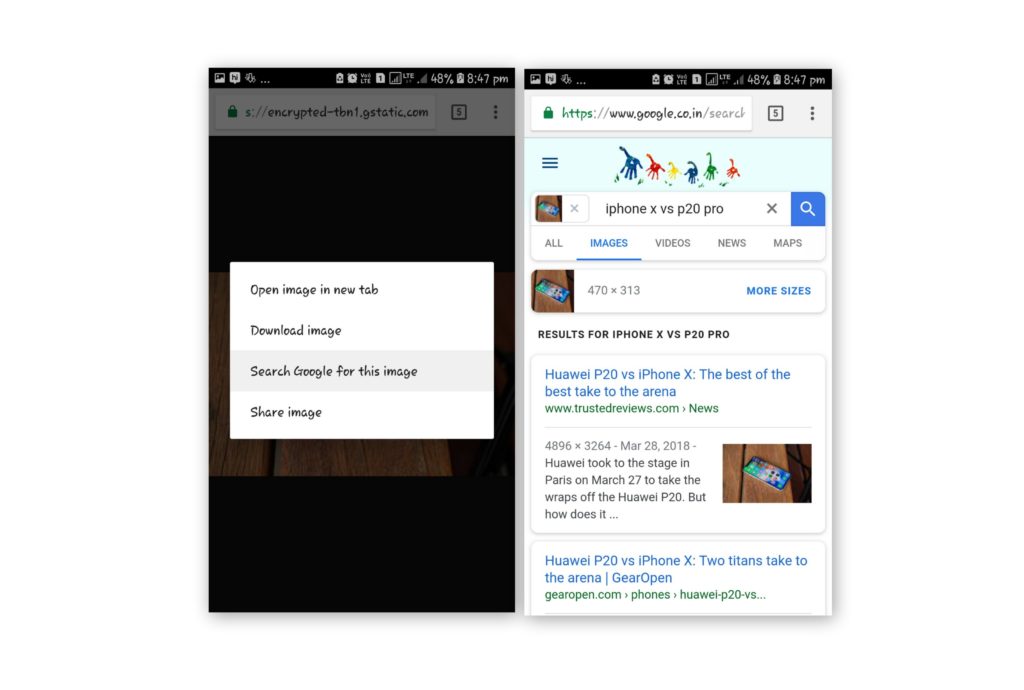 google reverse image search mobile